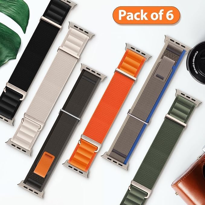 6-Pack Watch Straps for Apple Watch Ultra & All Series - Durable, Adjustable, Stylish for Men & Women