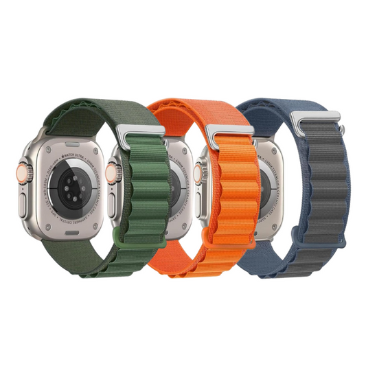 3-Pack Watch Straps for Apple Watch Ultra & All Series - Durable, Adjustable, Stylish for Men & Women | Green, Orange & Blue